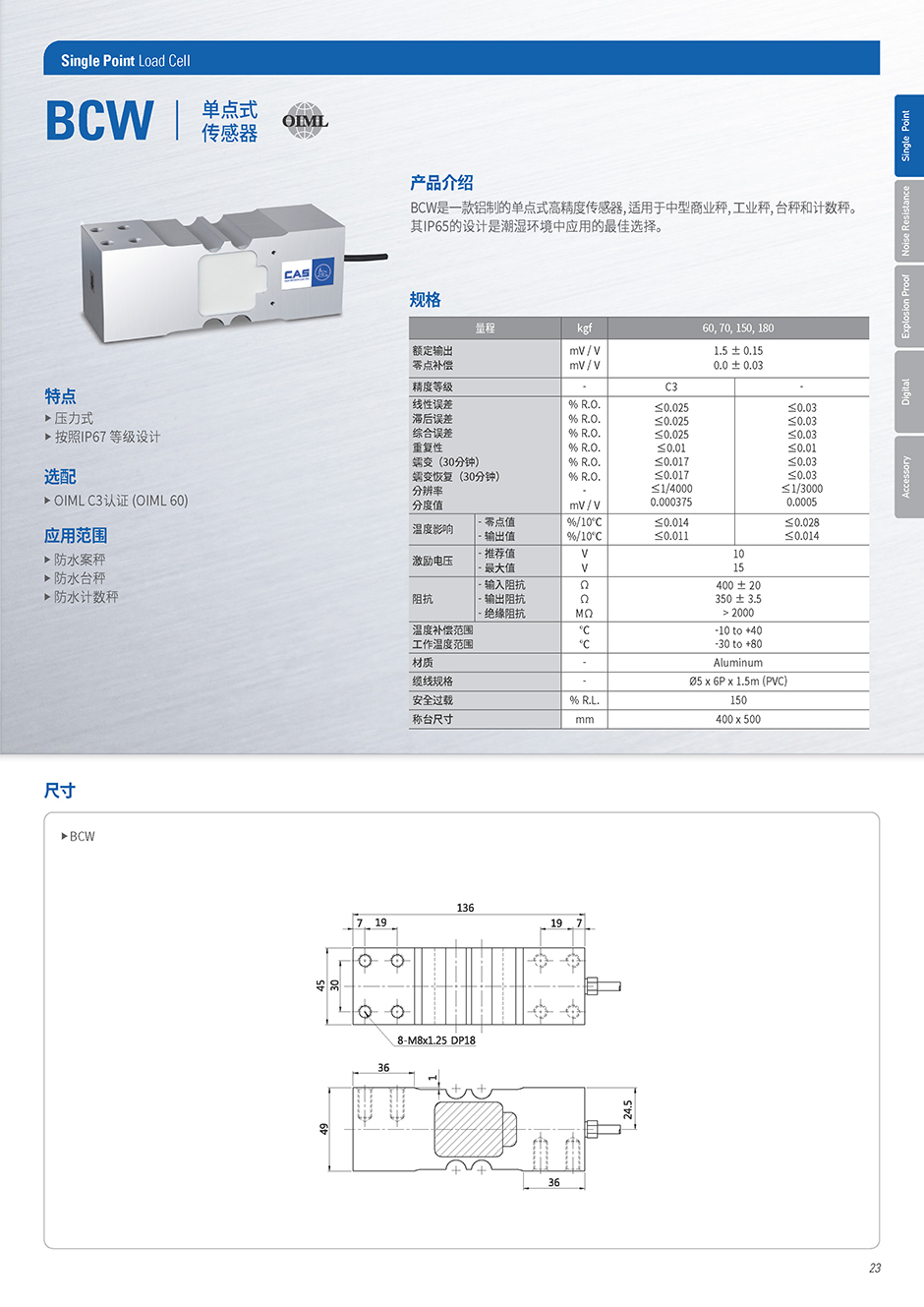 BCW 单点称重传感器(图1)